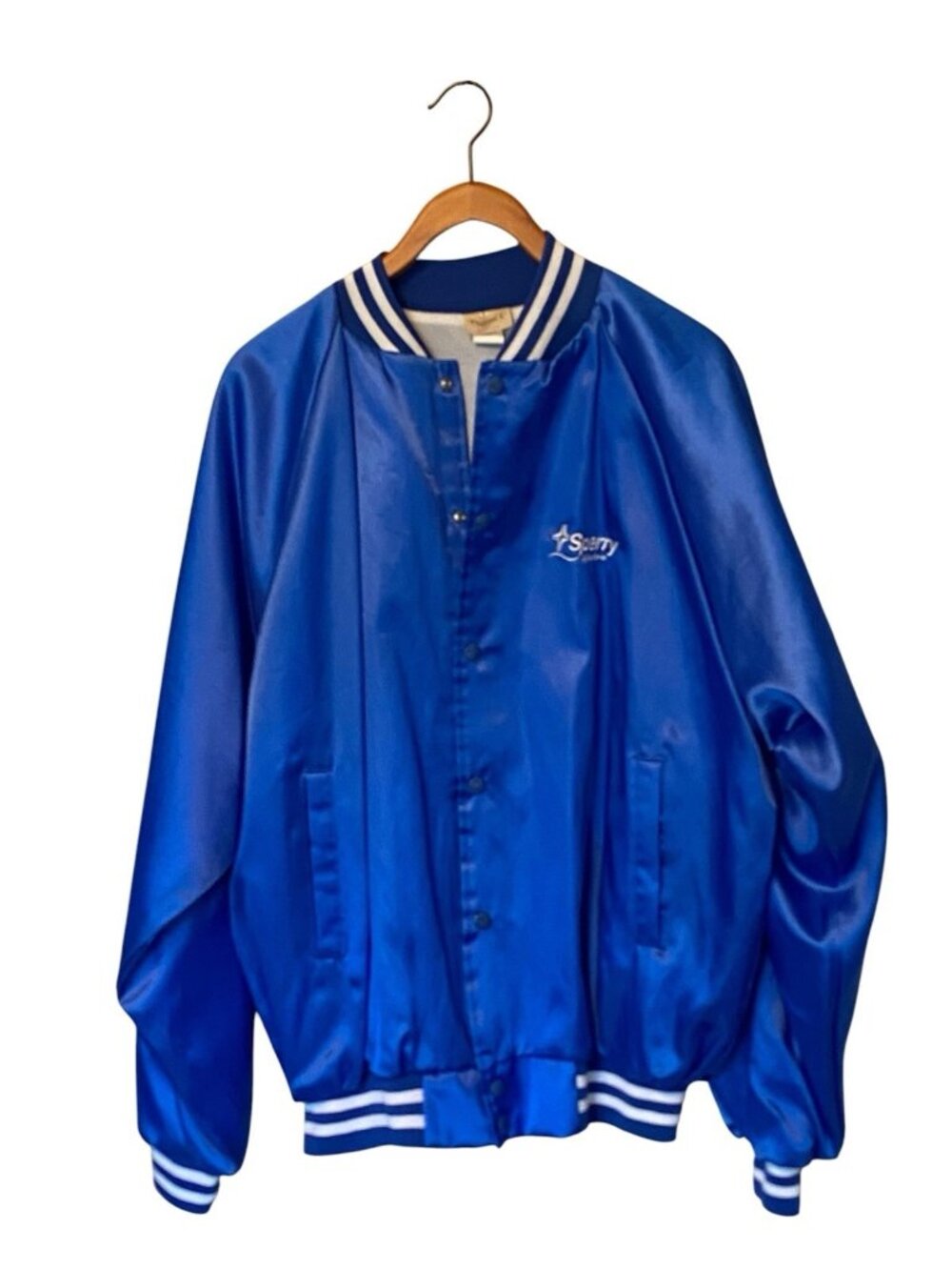 Vintage Sperry Marine Jacket XL Blue Snap Front USA Made Auburn 90s Work Coat